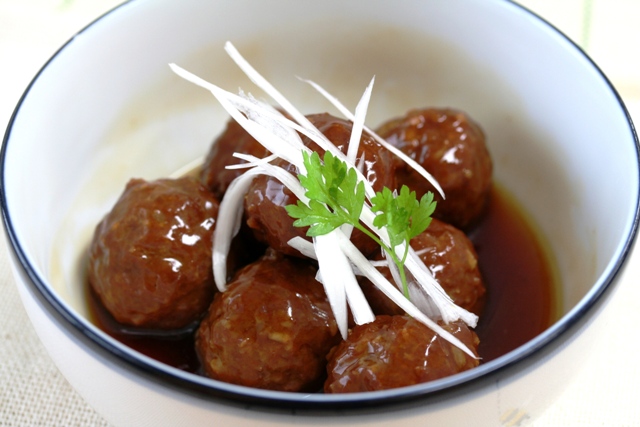 肉団子のはちみつ甘酢あんかけ
