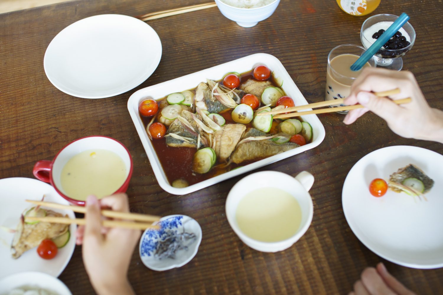 簡単 夏野菜とあじの揚げない南蛮漬け はちみつタピオカ 料理のこと はちみつのある暮らしコラム はちみつ専門店 長坂養蜂場